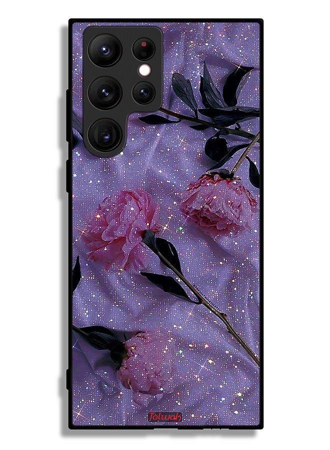 Tolwak غطاء حماية لسامسونج جالاكسي S22 ألترا 5G مزين بالورود اللامعة - Image 3