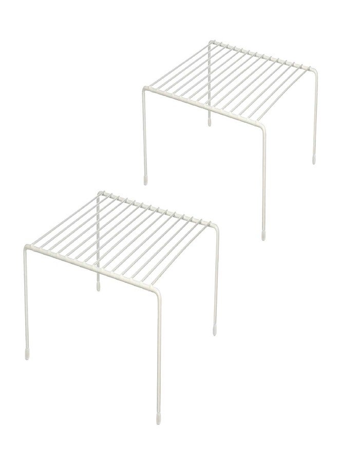 Greenbrier Kitchen Cabinet Shelf Storage Organizer Rack, Set of 2 - White, Steel Wire Rack, Space Efficient, Easy to Clean, 10'L x 6'H x 7'D - Image 1