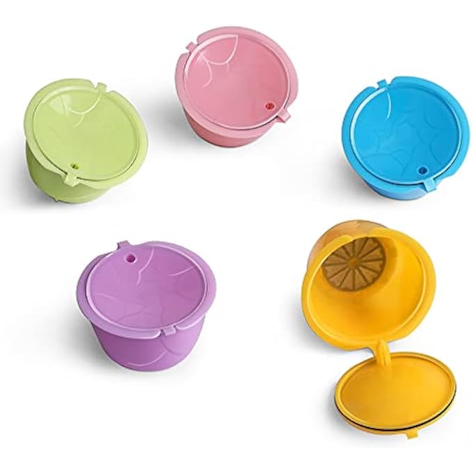 CENPEK 6 Pack Colorfull Reusable Coffee Filter Capsules For NesCafe DOLCE GUSTO Machines With 1 Coffee Spoons And 1 Cleaning Brushes - Image 3