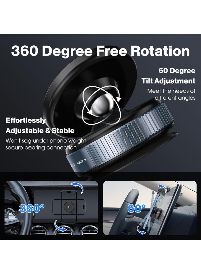 DC-ITECH 360° Vacuum Magnetic Suction Cup Phone Mount, Adjustable Hands-Free Suction Cup Phone Holder for Car/Gym/Mirror/Smooth Surface, Compatible with iPhone Android and All Smartphones (Black) - Image 4