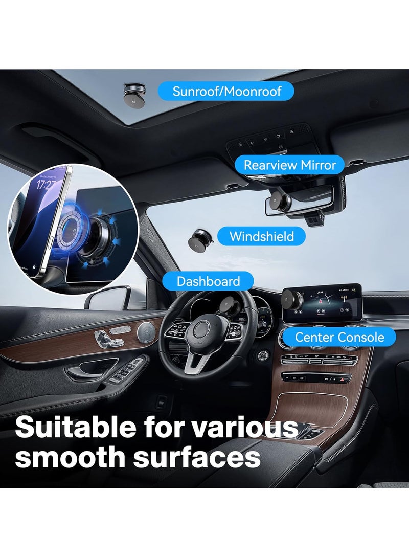 DC-ITECH 360° Vacuum Magnetic Suction Cup Phone Mount, Adjustable Hands-Free Suction Cup Phone Holder for Car/Gym/Mirror/Smooth Surface, Compatible with iPhone Android and All Smartphones (Black) - Image 2