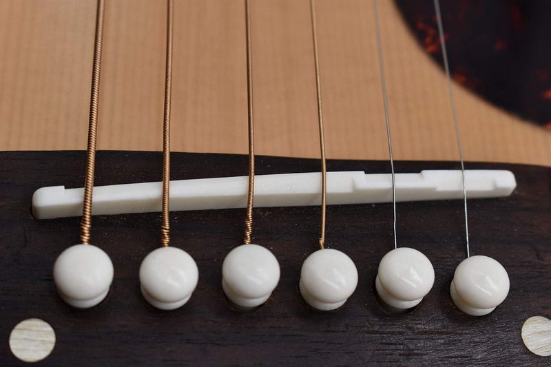 Vencetmat Acoustic Guitar Bridge Saddles, Guitar Nuts, Fit for 74mm Bridge Slot, 43mm Neck Slot, Pure Complete Bone, Ivory Color, 2 Set - Image 4