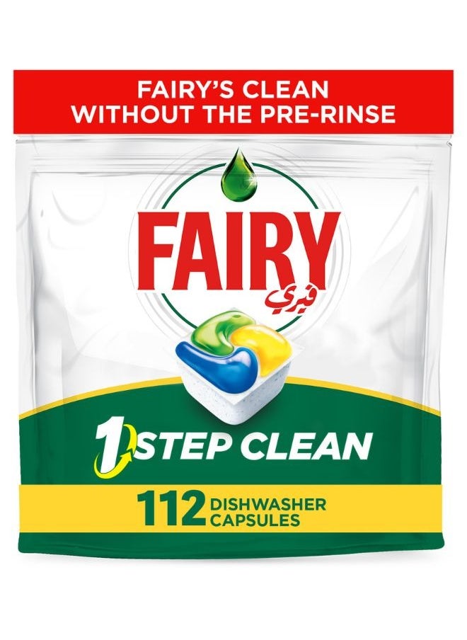 Fairy Step Clean Automatic Dishwasher Tablets Lemon Scent 112 Tablets  - Image 1
