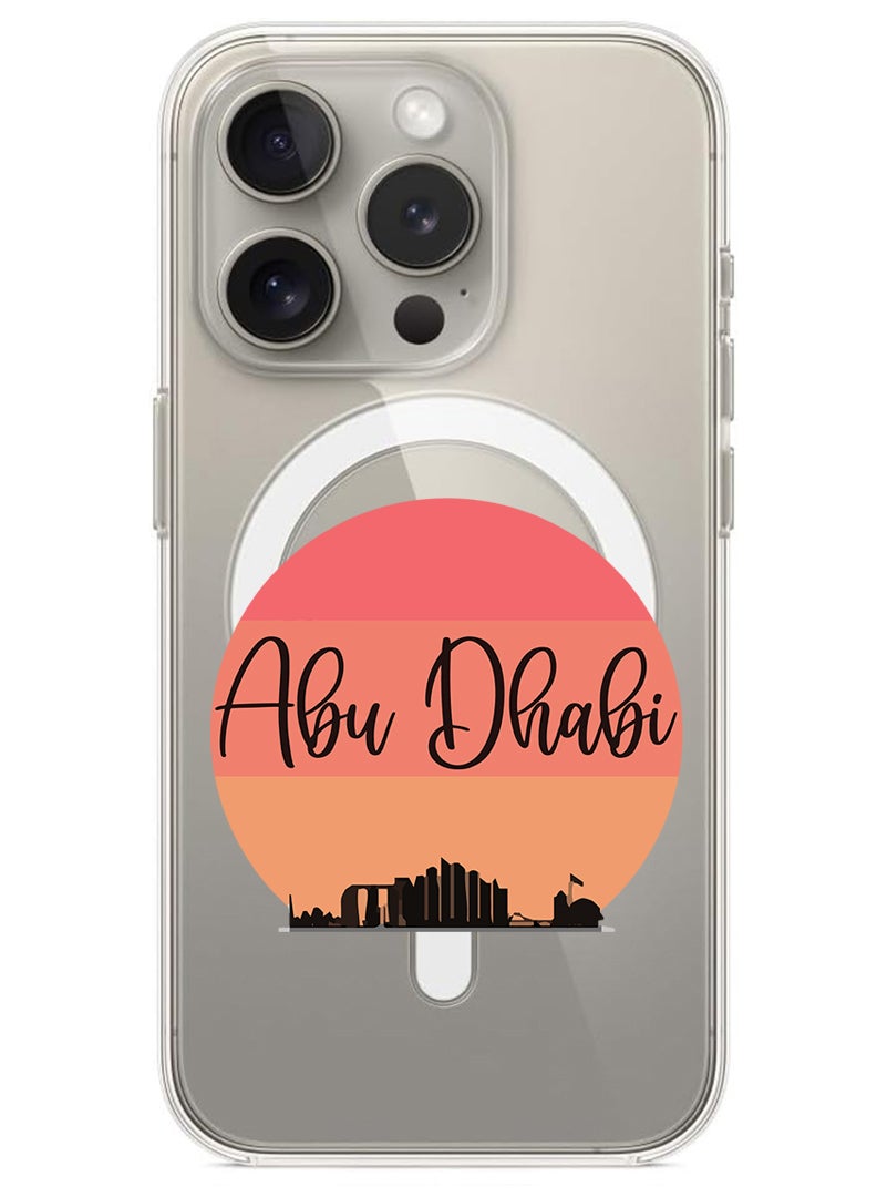 Theodor Magnetic Case for iPhone 15 Pro 6.1-inch Compatible with MagSafe Wireless Charging, Shockproof Phone Bumper Cover Abu dhabi Sun - Image 1