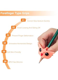 Generic 6 PCS Pencil Grips, Owl Corrector, Pencil Training Device, Pencil Grips for Pen Grip, Ergonomic Writing Aid with Right and Left Hands. (Orange, Pink, Purple, Light Blue, Blue, Green)  - Image 3