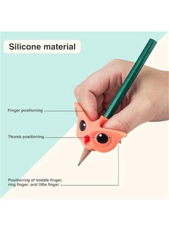 Generic 6 PCS Pencil Grips, Owl Corrector, Pencil Training Device, Pencil Grips for Pen Grip, Ergonomic Writing Aid with Right and Left Hands. (Orange, Pink, Purple, Light Blue, Blue, Green)  - Image 4