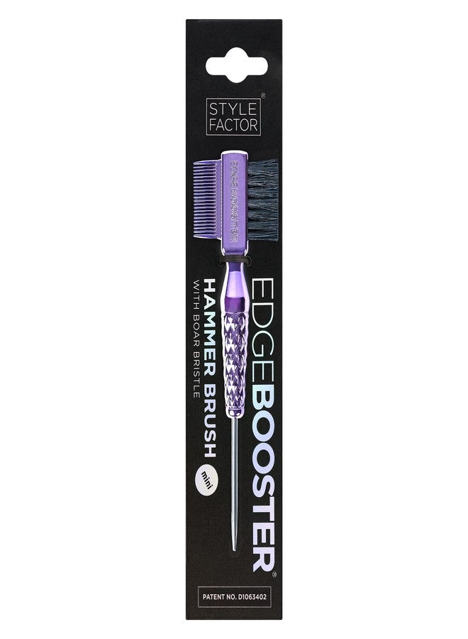 STYLE FACTOR EDGE BOOSTER® Mini Hammer Brush Travel Size | Baby Hair Brush & Double-Sided Edge Control Comb with Boar Bristles | Pintail for Precision Styling | Travel Brush for Edges & Baby Hair - Image 2