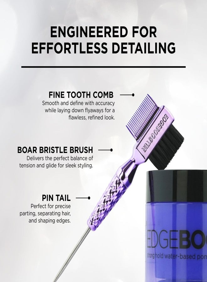 STYLE FACTOR EDGE BOOSTER® Mini Hammer Brush Travel Size | Baby Hair Brush & Double-Sided Edge Control Comb with Boar Bristles | Pintail for Precision Styling | Travel Brush for Edges & Baby Hair - Image 4