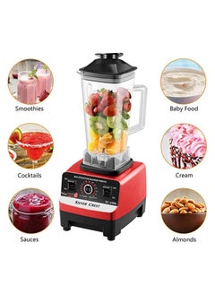 SILVER CREST High Speed Countertop Blender With Pure Copper Motor, 6 Sharp Stainless Steel Blades 2L Red  - Image 4