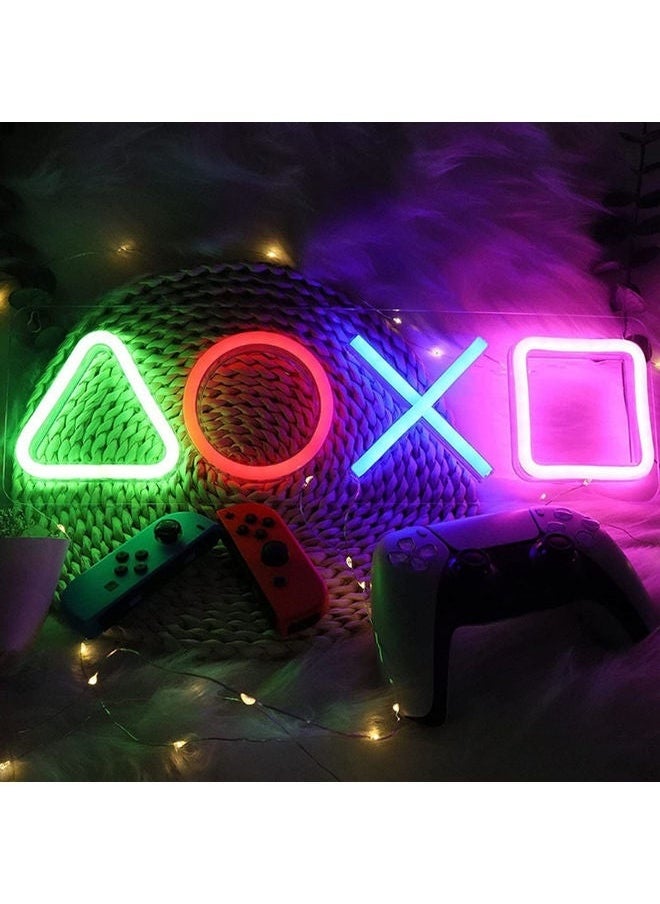 yongsheng Neon Signs LED Game Icon Shape Light Wall Decor with USB Multicolour  - Image 2