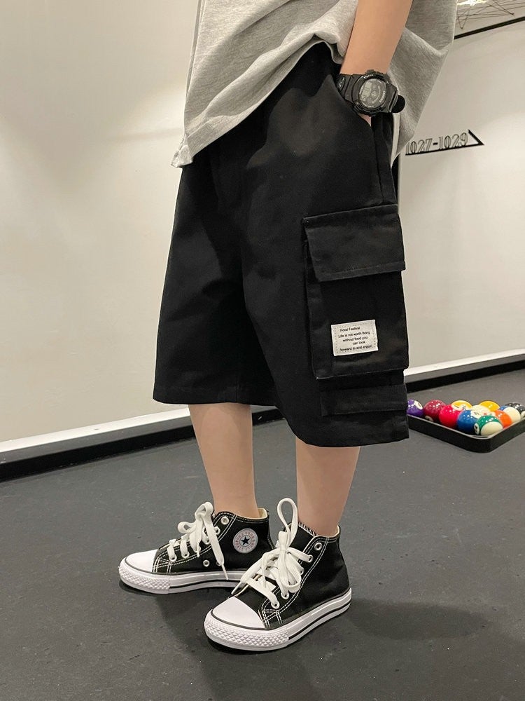2023 Korean Style Boys' Fried Street Fifth Pants Boys' Workwear Children'S Loose All-Match Western Style Casual Pants Summer Wear - Image 3
