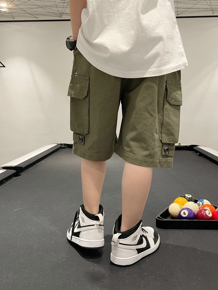 2023 Korean Style Boys' Fried Street Fifth Pants Boys' Workwear Children'S Loose All-Match Western Style Casual Pants Summer Wear - Image 4