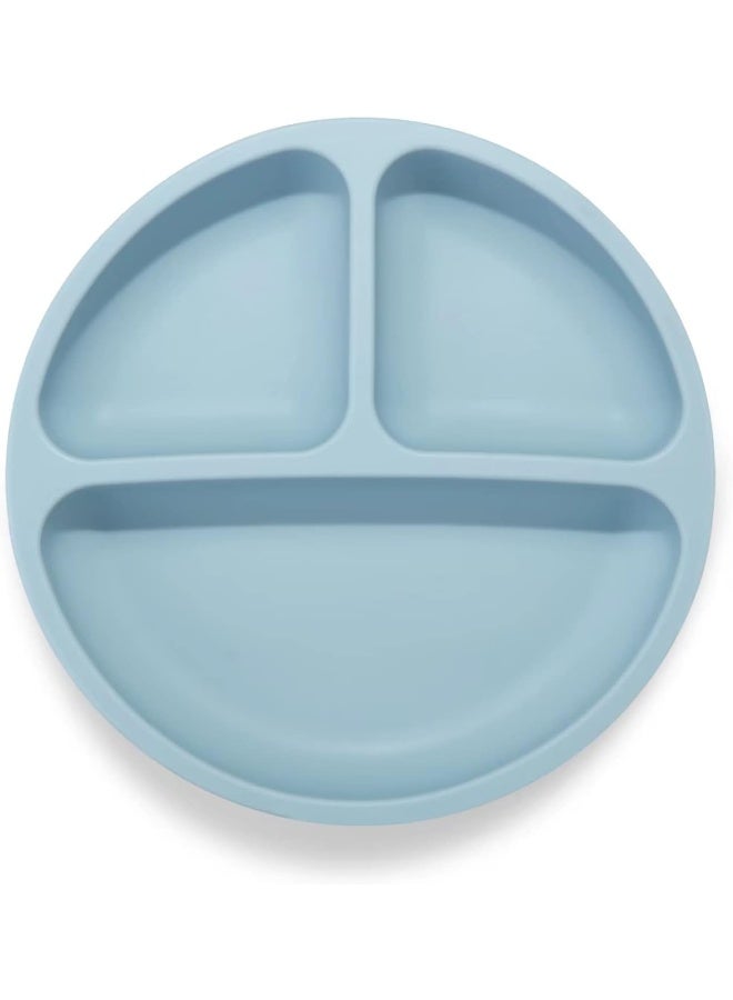 PandaEar أطباق باندا إير المصنوعة من السيليكون القابل للتقسيم وغير القابل للكسر للأطفال والرضع - 3 قطع - غير قابلة للانزلاق - آمنة للغسالة والميكروويف - أزرق أخضر بني - Image 4