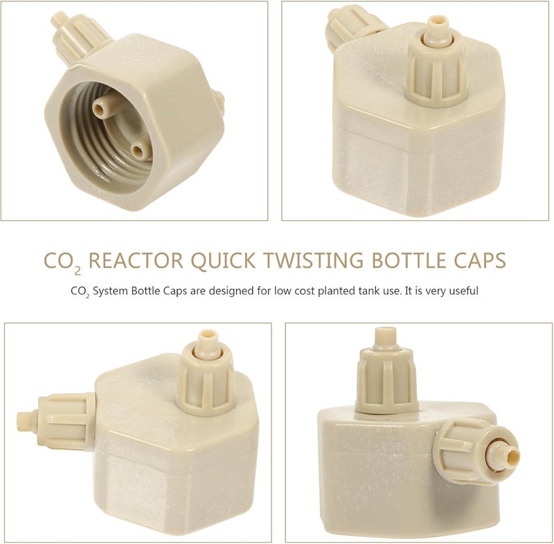 Generic 2Pcs Aquarium System Bottle Caps Portable CO2 Generator DIY Reactor Parts Replaceable ABS Material Aquarium Plants - Image 5