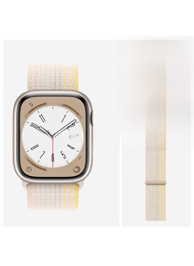 Generic For Apple Watch Strap Velcro Iwatch For Apple Nylon Loop Watch Strap S10-Color:Sea Salt Color 46#-Specifications:38/40/41/10 Generation 42  - Image 4