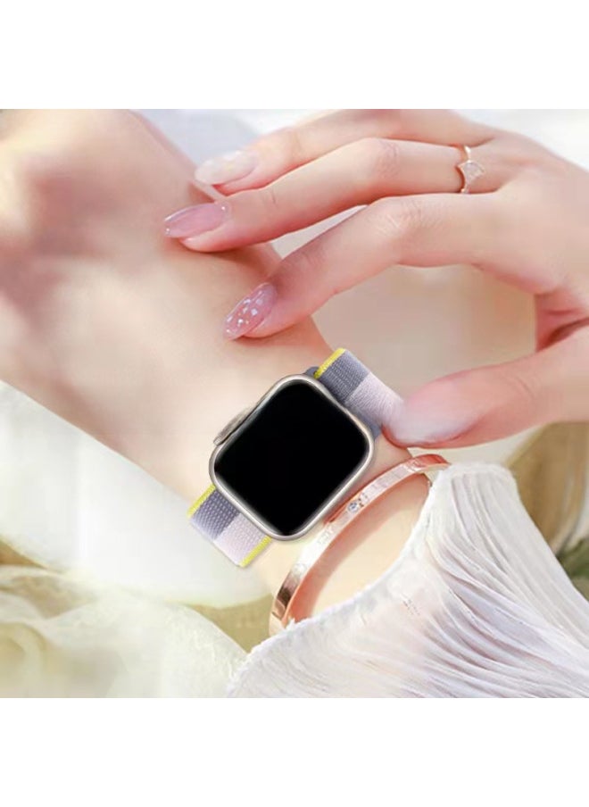 Generic For Apple Watch Strap Velcro Iwatch For Apple Nylon Loop Watch Strap S10-Color:Sea Salt Color 46#-Specifications:38/40/41/10 Generation 42  - Image 5