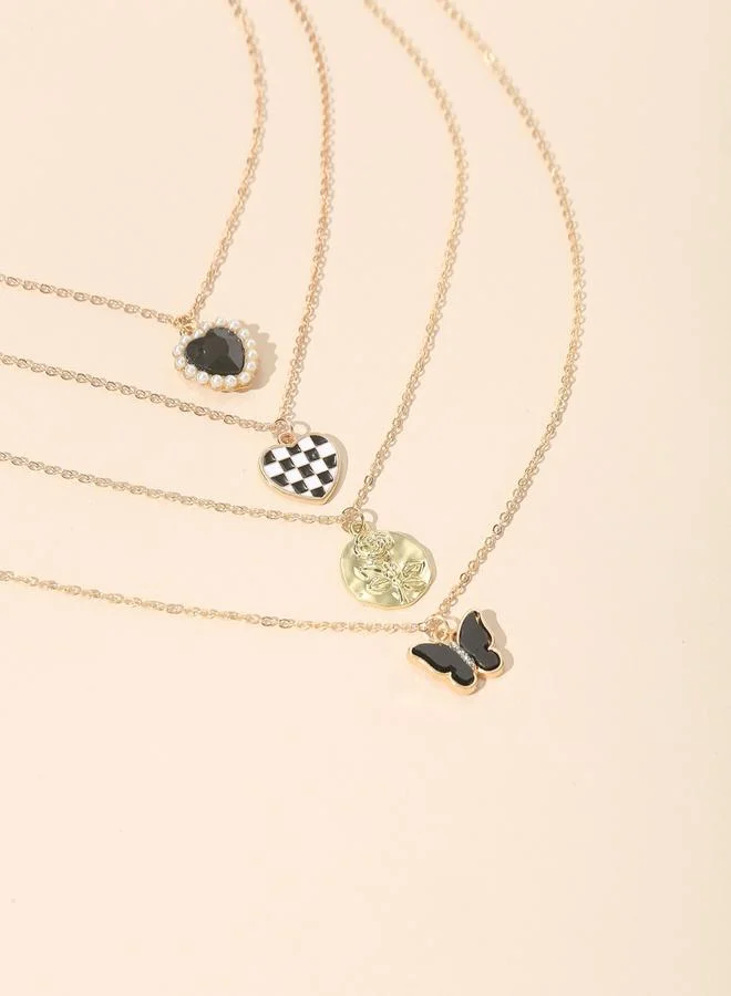 Take Two Set of 4 - Heart Pendant Necklaces