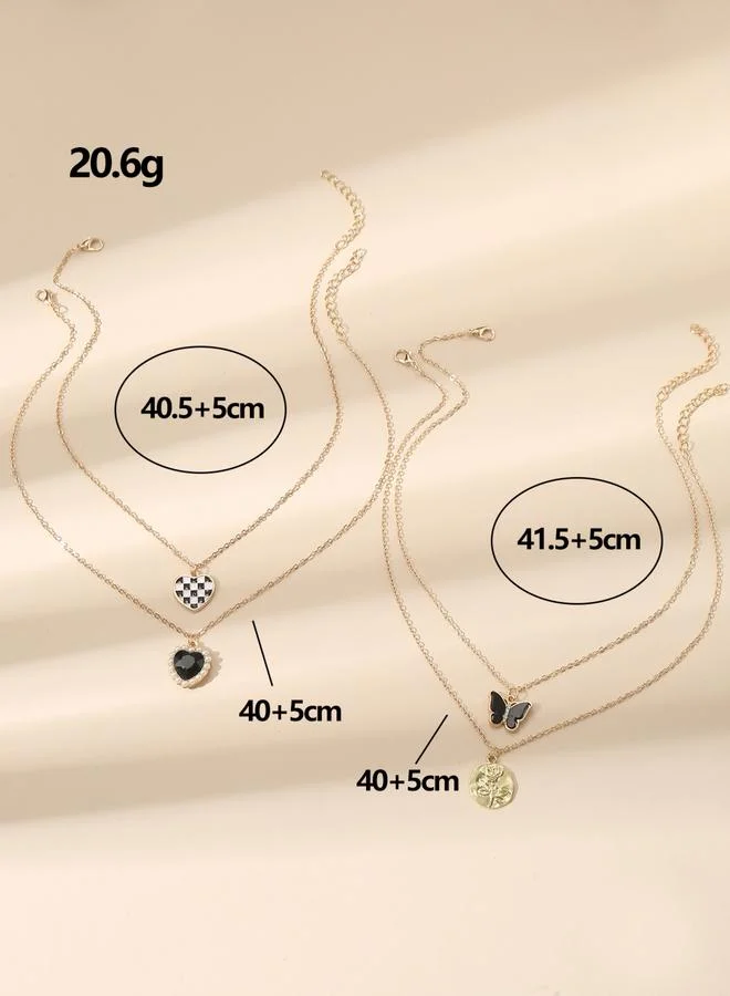 Take Two Set of 4 - Heart Pendant Necklaces