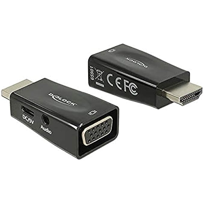 65901 ADAPTOR HDMI-A MALE TO VGA FEMALE WITH AUDIO SCREWLESS ADAPTOR - AUDIO/MULTIMEDIA