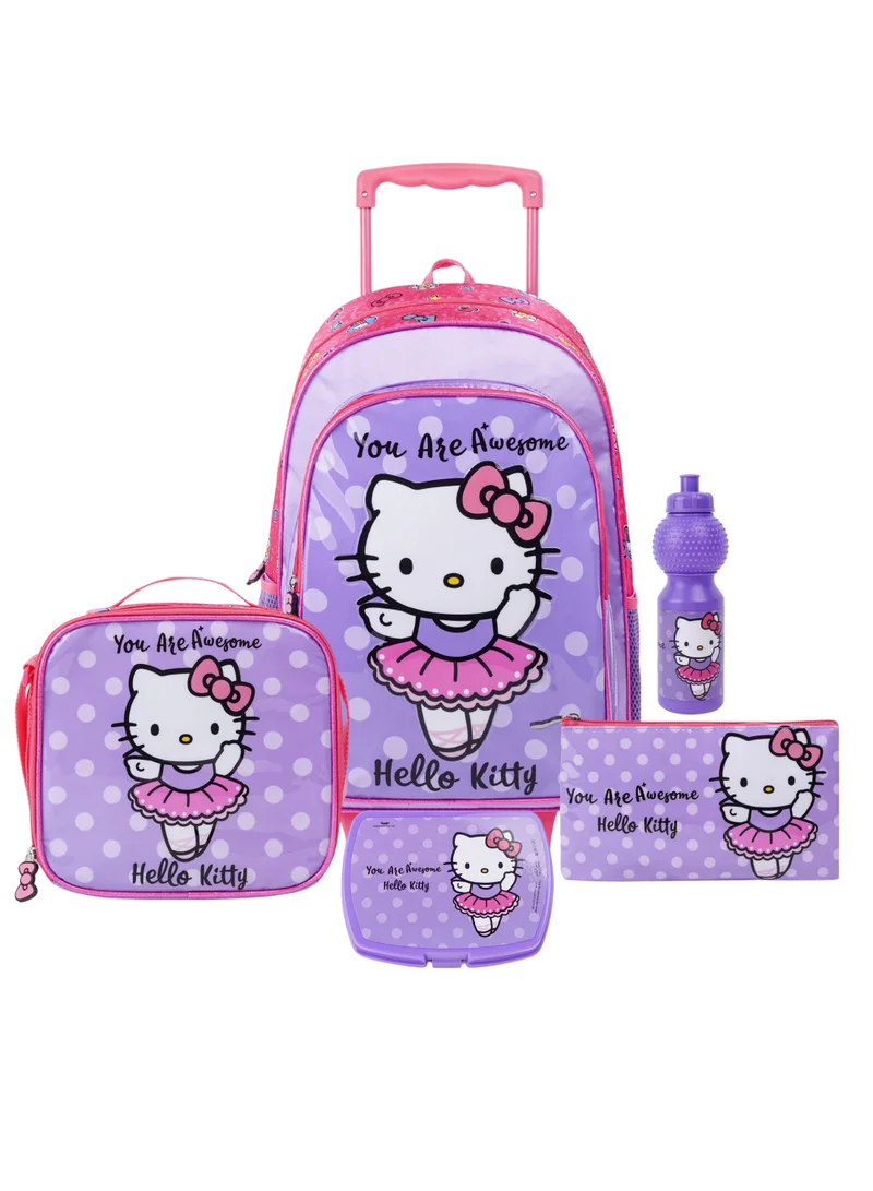 Sanrio Sanrio Hello Kitty You Are Awesome 5In1 Trolley Box Set 18" I Trolley I Lunch Bag I Water Bottle I Pencil Case I Lunch Box I Packaging