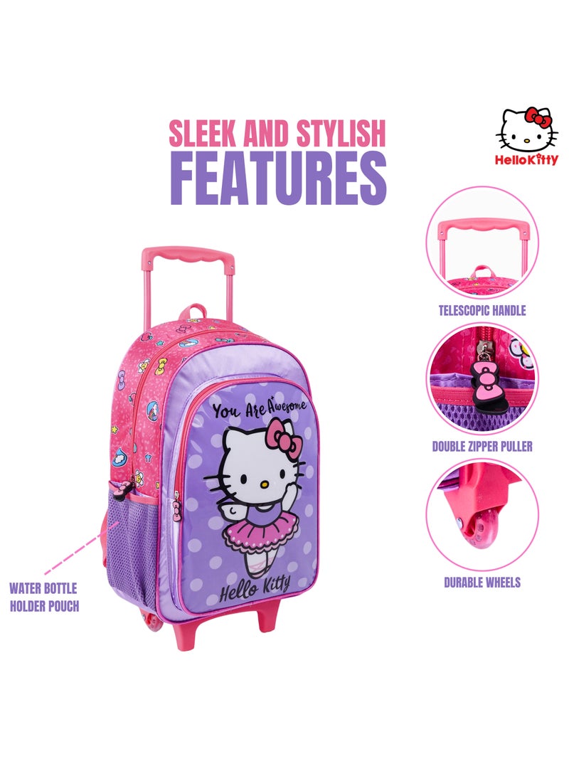 Sanrio Hello Kitty You Are Awesome 5In1 Trolley Box Set 18" I Trolley I Lunch Bag I Water Bottle I Pencil Case I Lunch Box I Packaging - Image 3