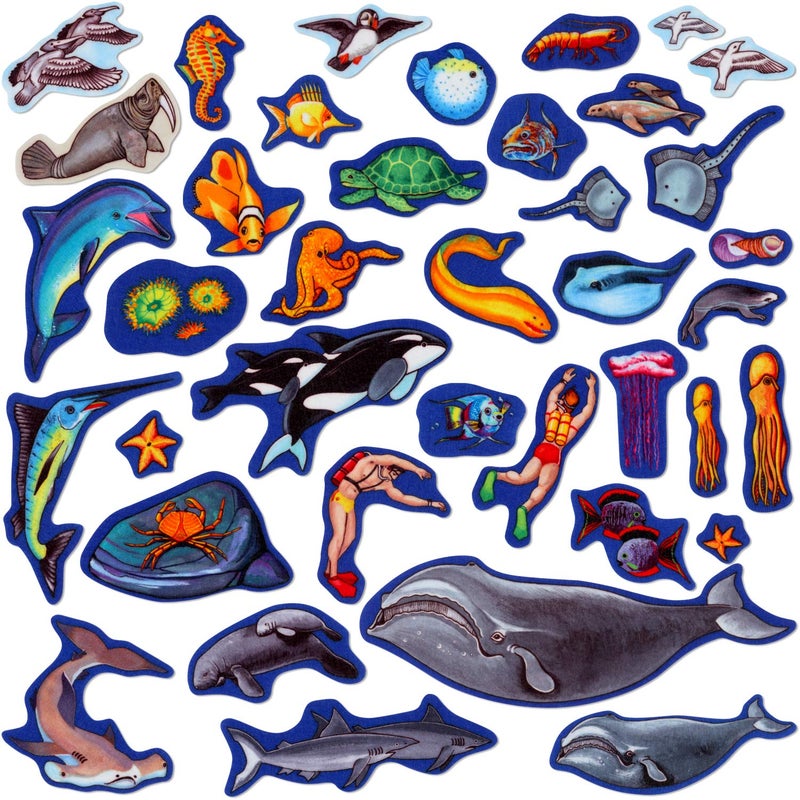 Little Folk Visuals Little Folk Visuals Sea Life Precut Flannel/Felt Board Figures  40 Pieces Set  - Image 1