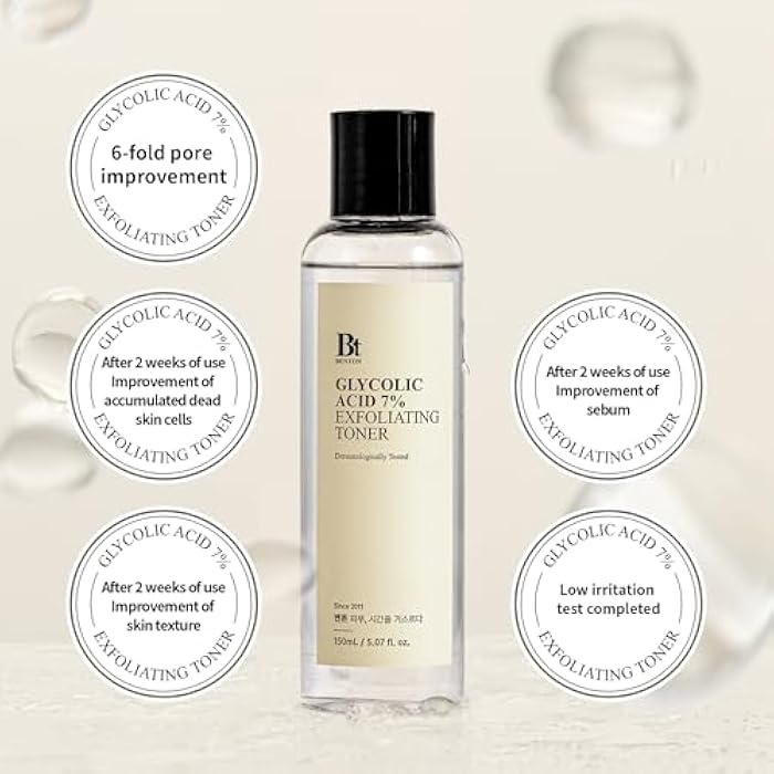 Benton Glycolic Acid 7% Exfoliating Toner with Niacinamide - Gentle AHA Toner for Brighter Skin & Even Tone - Balances Oil & Moisture - Hydrating, Cruelty-Free Korean Skin Care - Image 3