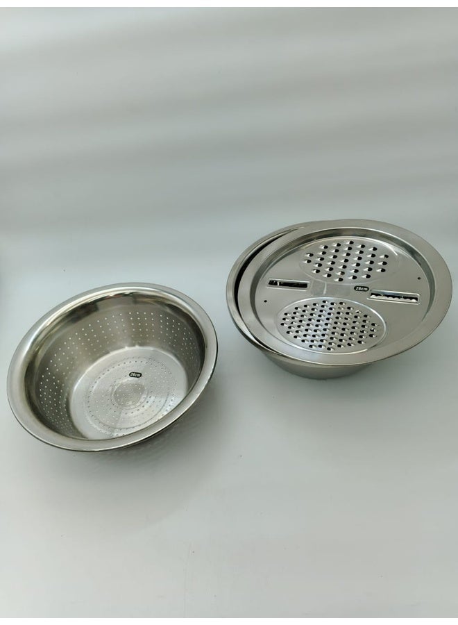 Genaric مجموعة مصفاة أرز ومبشرة من 3 قطع من الفولاذ المقاوم للصدأ - Image 1