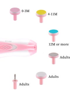 Generic Baby Nail Trimmer Electric No Sharp Claws Hurt, Baby Nail File Kit Manicure Set,6 in 1 Safety Cutter Trimmer Clipper for Toes and Fingers Pink  - Image 2