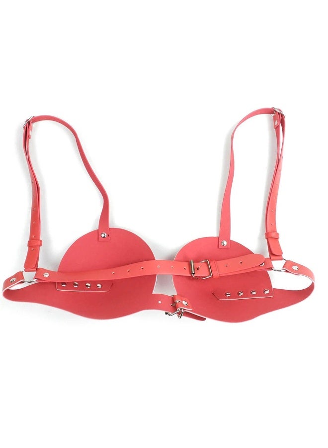 LAIFER PU Leather Bra Top for Women – Adjustable Harness Lingerie with Strappy Design, Breathable Quick-Dry Fitness & Yoga Bra, Running Sports Bra, Leather Harness Lingerie Top - Image 2