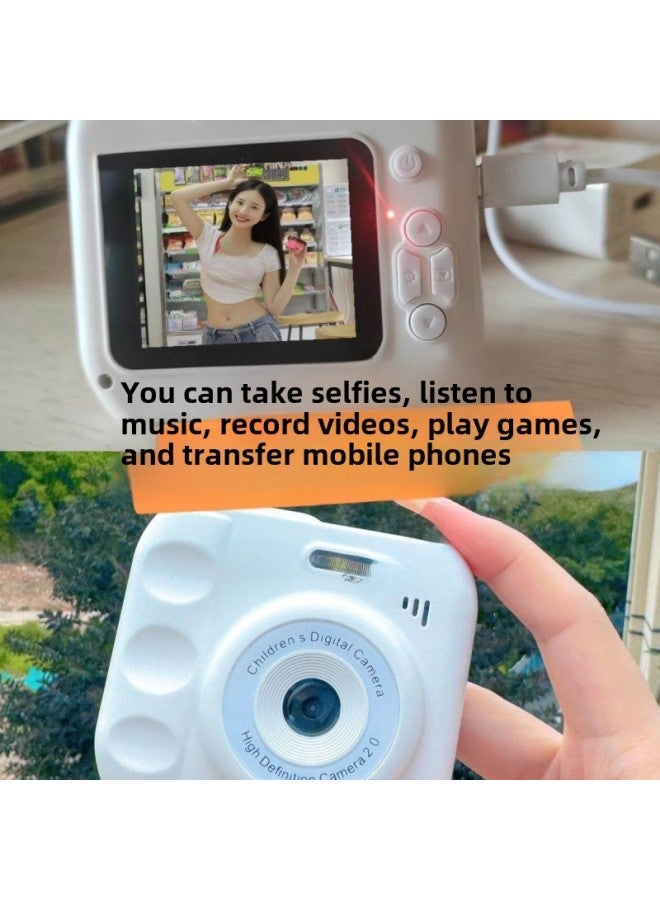 High-definition Double-camera Cute Digital Camera Campus Students Can Take Photos To Upload Mobile Travel Machine-Body Color:4k Light Yellow  Multi-filters - High-speed 16g Memory Card  Gift - Image 5