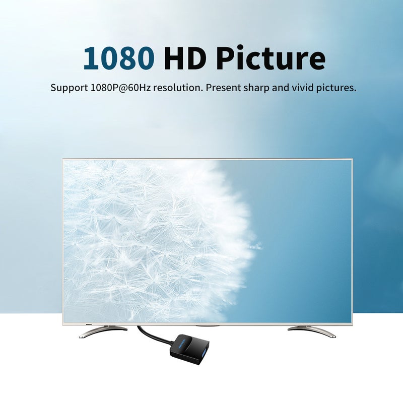 VGA Adapter: 0.15m Length, 1080P@60Hz HD Picture - Gold-Plated Stable Transmission, Dual Mode Function for Home Office, Presentation and Entertainment - Image 3