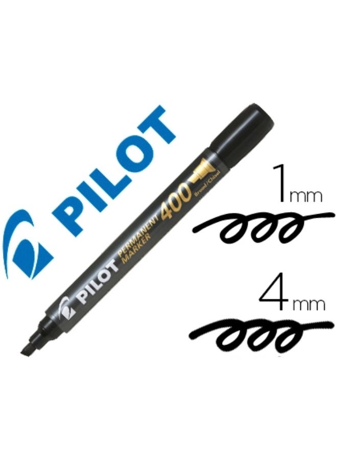 بايلوت قلم ماركر رأس مشطوف ثابت أسود - Image 2