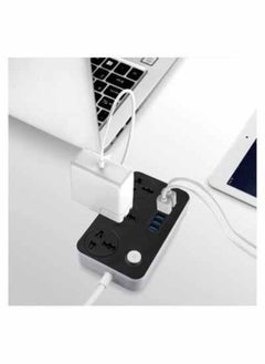 SHOPI Power Strip with USB Ports, Universal Flat Plug, Power Socket with 6 Quick USB Port (5V 3.4A 17W) & 3 Outlets，6.5ft Heavy Duty Extension Cord Charging Station 6.5ft Power Cord 2500W Circuit Breaker Ch  - Image 4