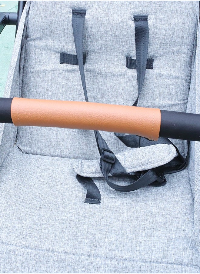 Daytoyz Stroller Handlebar Cover, Detachable PU Leather Grip Bar 19.1 x 10.8cm Painting with Rubbing Oil  - Image 1