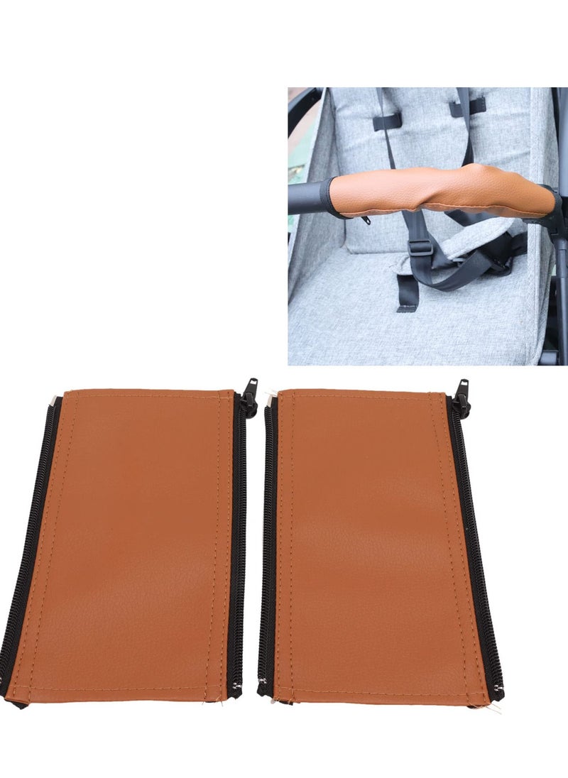 Daytoyz Stroller Handlebar Cover, Detachable PU Leather Grip Bar 19.1 x 10.8cm Painting with Rubbing Oil  - Image 3