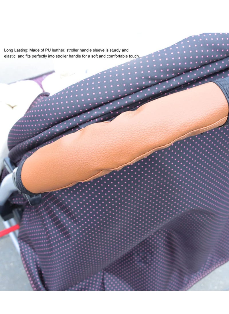 Daytoyz Stroller Handlebar Cover, Detachable PU Leather Grip Bar 19.1 x 10.8cm Painting with Rubbing Oil  - Image 4