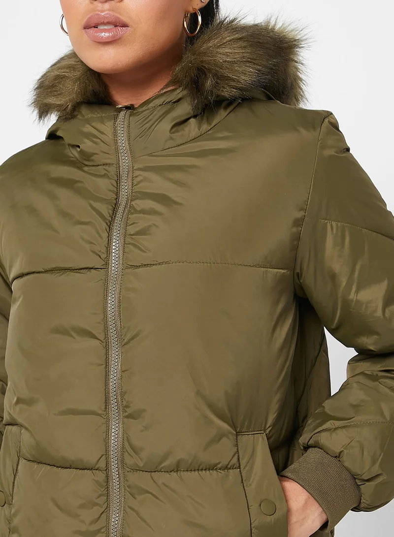 Jacqueline de Yong Pocket Fur Detail Jacket