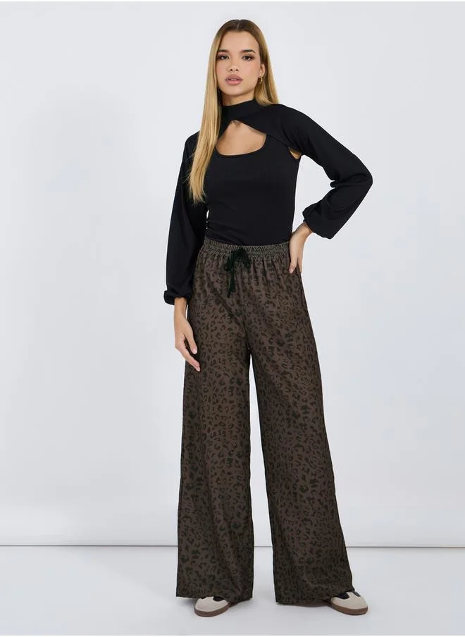 Styli Animal Print Relaxed Fit Pants