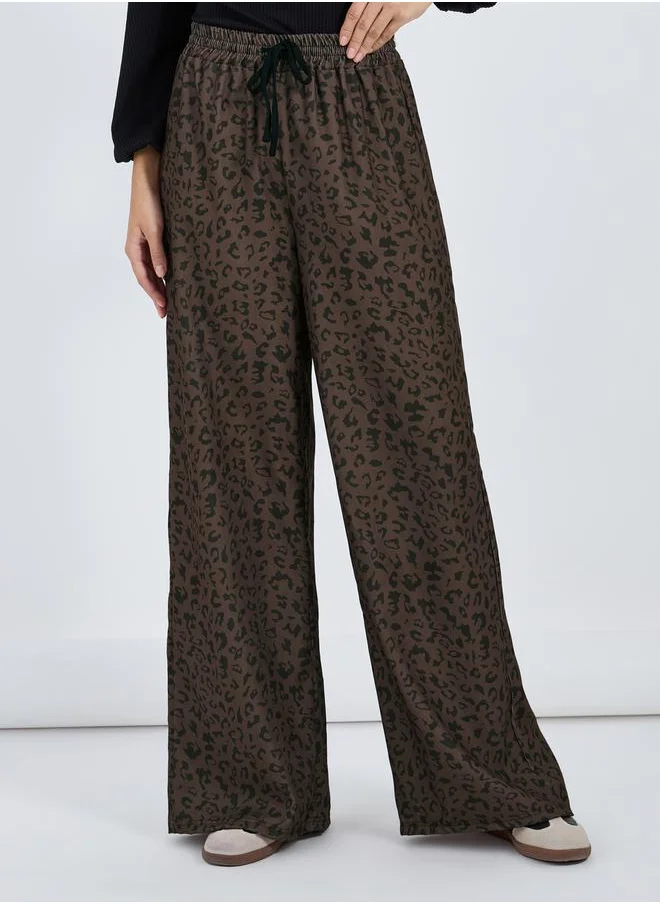 Styli Animal Print Relaxed Fit Pants