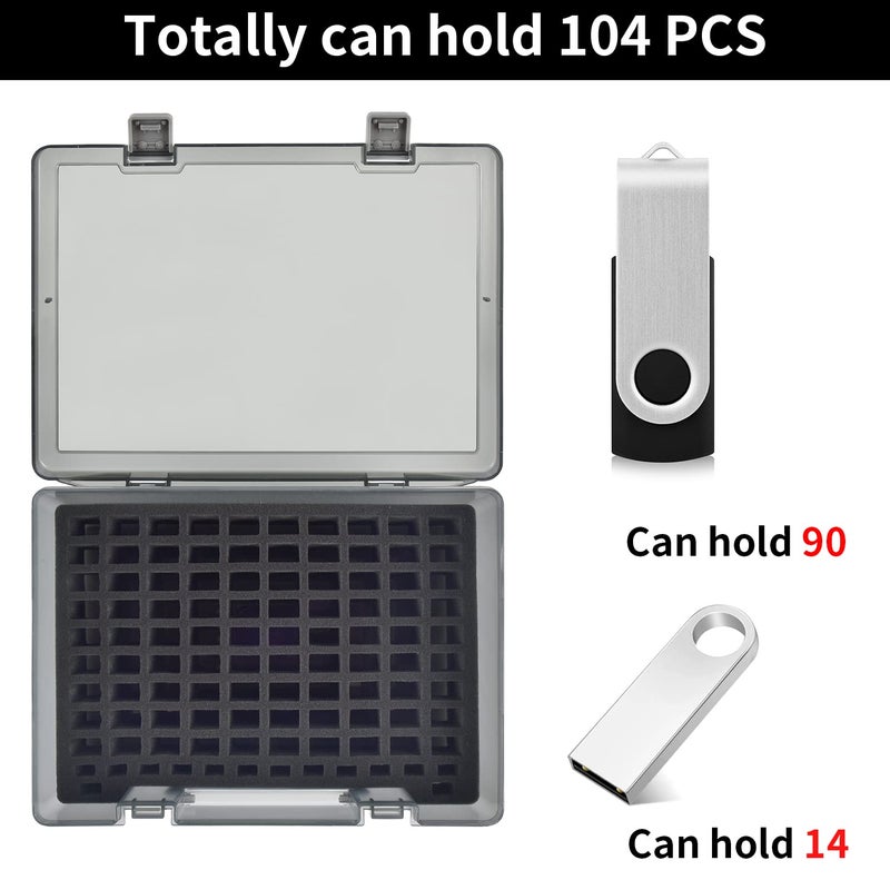 FULLCASE Flash Drive Case USB Memory Stick SD Card Storage Organizer- Holds 104pcs Thumb Drives Electronic Accessories Holder for Sandisk/for Samsung/for Inland/for PNY/for Netac (Gray) - Image 3