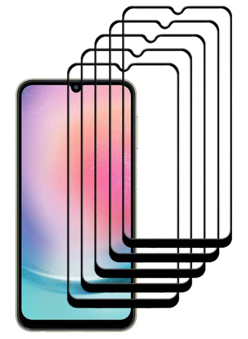 ACLIX 5 Pieces Antistatic ESD Dustproof Premium Quality High Definition Tempered Glass Screen Protector Designed For Samsung Galaxy A24 4G - Image 1