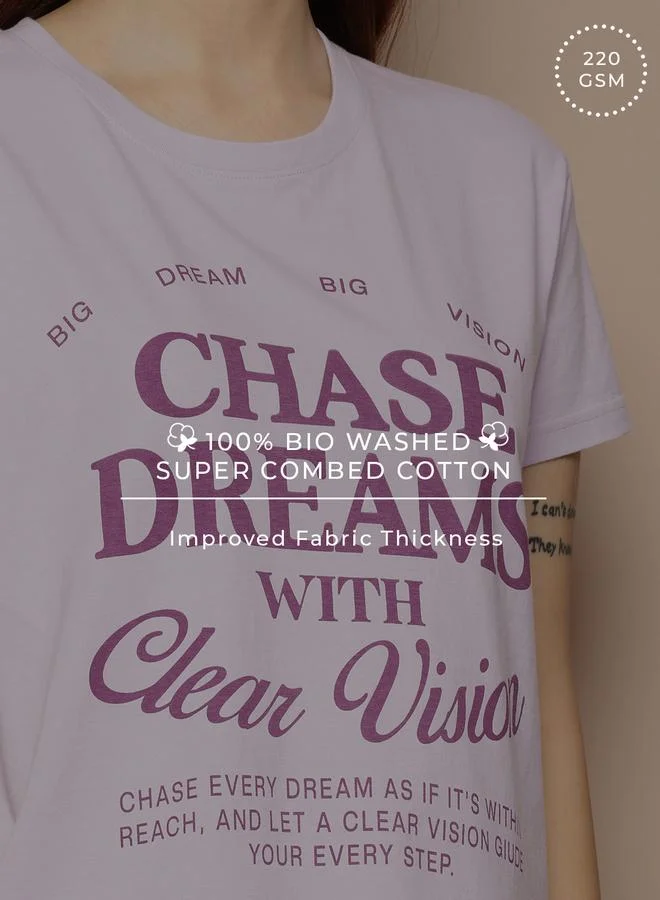 Difference of Opinion Women Boxy Slogan Print T-Shirt