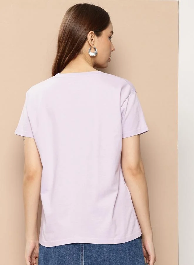 Difference of Opinion Women Boxy Slogan Print T-Shirt