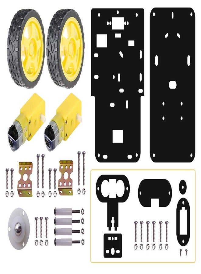 كيت 4 كيوريس هيكل Kit4Curious ثنائي الدفع للروبوتات التي تصنعها بنفسك (أسود) - Image 3