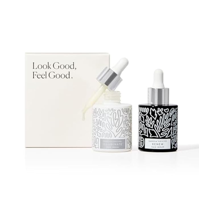 Naked + Thriving Naked & Thriving Wrinkle-Fighter Set, Includes Renew Resurfacing Night Serum (30 mL) & Illuminate C+ Serum (30 mL), Clinical Results, Dermatologist Loved, Hylauronic Acid & Bakuchiol (Set of 2) - Image 2