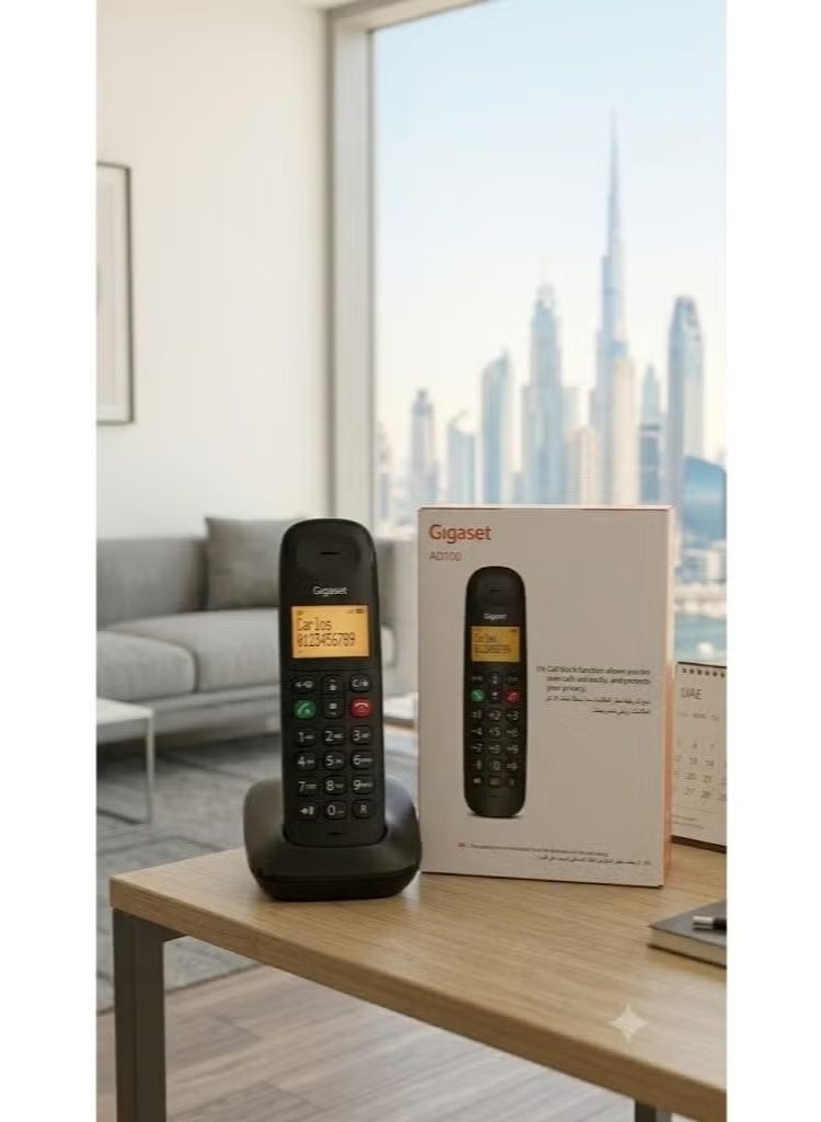 Gigaset AD100 Cordless Landline Phone with Call Block Function, Black - Image 5