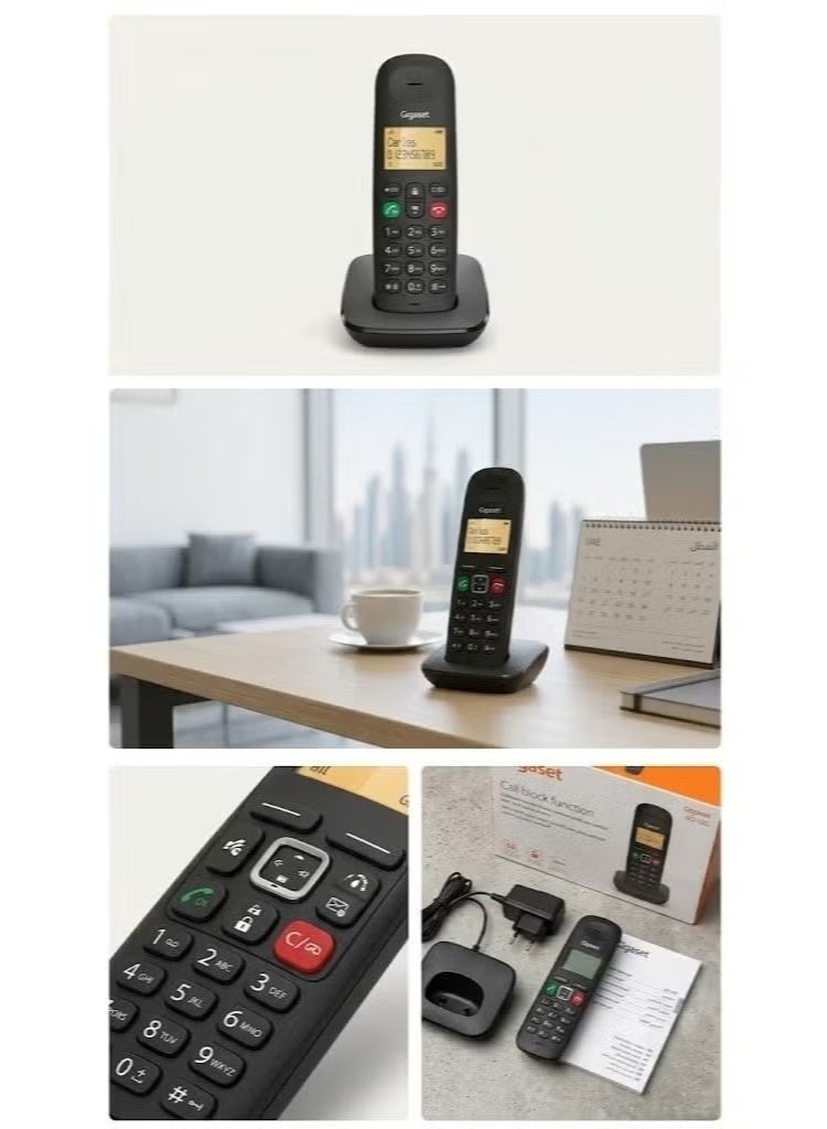 Gigaset AD100 Cordless Landline Phone with Call Block Function, Black - Image 4