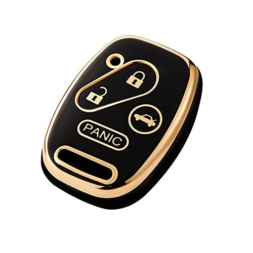 OFFCURVE Key Fob Cover for Honda Full Protective Car Key Case Holder for Honda Accord Accord Crosstour CRV Civic Element Pilot Key Fob Keyless Entry Remote Car Accessories Black
