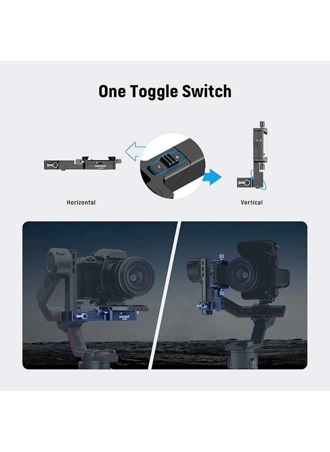 Neewer NEEWER RS4 RS3 Vertical Camera Mount Compatible with DJI Ronin RS 4 3 2 Pro Gimbal Stabilizer, 1s Quick Vertical to Horizontal Switch Anti Drop 180° Rotating Base for YouTube TikTok Vlog Video, CA108  - Image 3